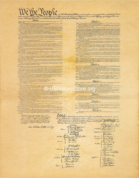Constitution of the United States 1787 - 12" x 18" Parchment Poster