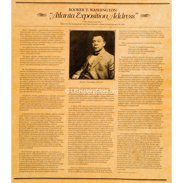 Booker T. Washington "Atlanta Exposition Address" 1895