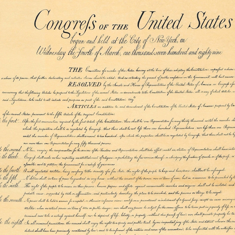 Constitution of the United States 1787 - 12 x 18 Parchment Poster –