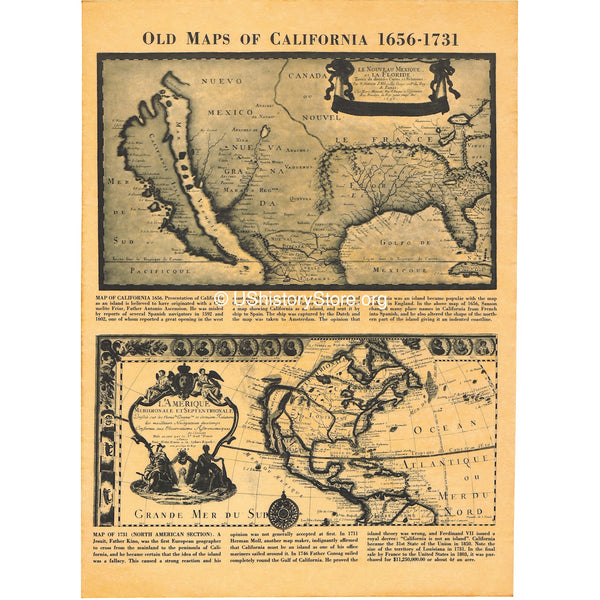 California - Historical Maps 1636 and 1731