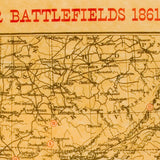 Civil War Battlefields Map Poster [small poster size]