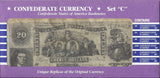 Confederate States Civil War Era Replica Currency Set C