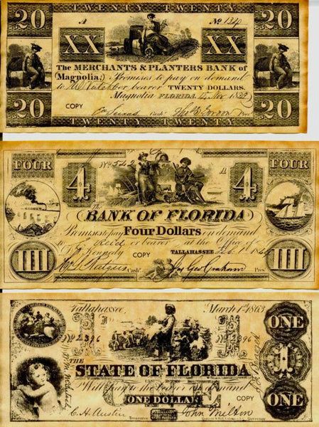Florida Replica Currency 1832-1863