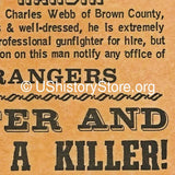 Gentleman Killer Wanted Poster 1874