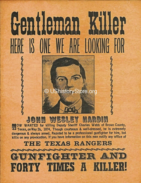 Gentleman Killer Wanted Poster 1874