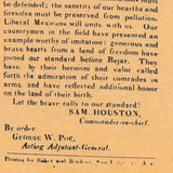 Proclamation of Sam Houston 1835