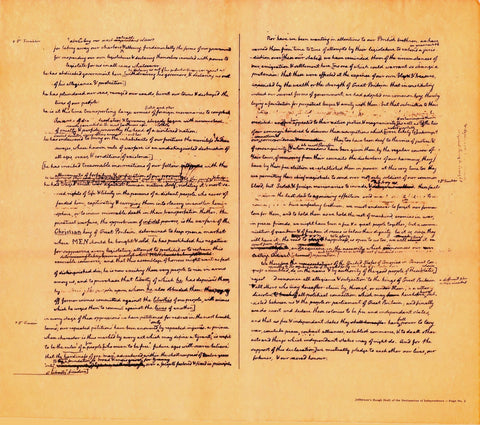 Jefferson's Rough Draft of the Declaration of Independence