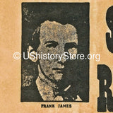 James Brothers $25,000 Reward Wanted Poster