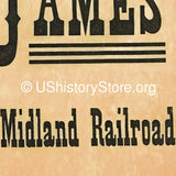 Jesse James $500 Reward Poster