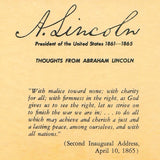 Abraham Lincoln - Portrait and Thoughts
