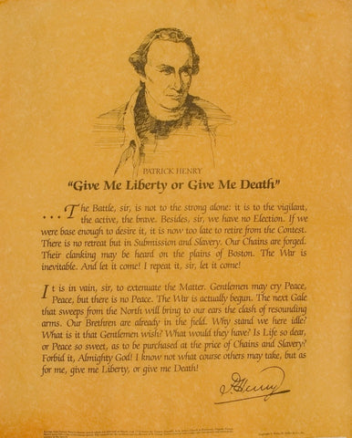 Patrick Henry - Give me Liberty Speech 1775 & picture