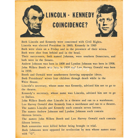 Abraham Lincoln - John F. Kennedy Coincidences