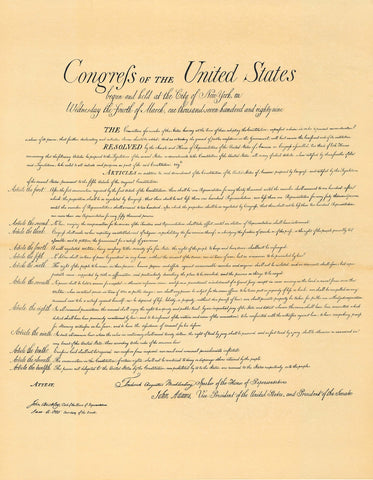 The U.S. Constitution - The Bill of Rights - NEW US History POSTER