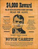 Butch Cassidy $4,000 Reward Wanted Poster 1900