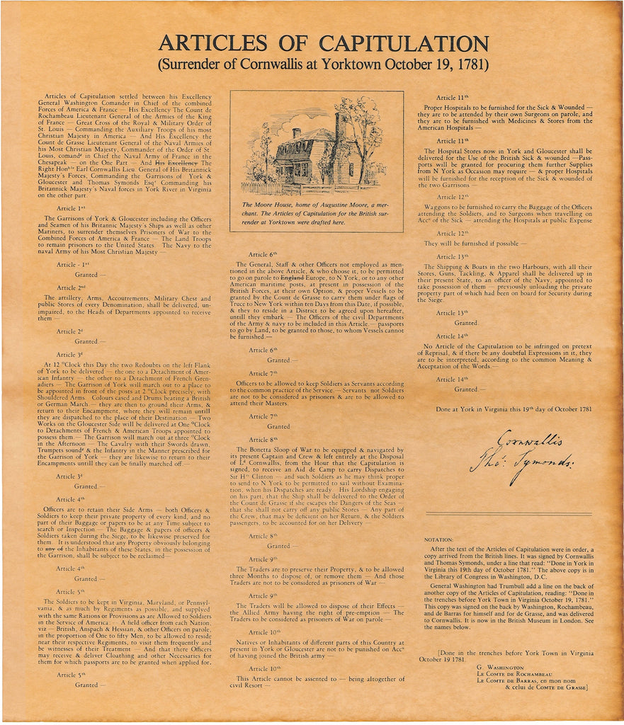 Articles of Capitulation Pictorial 1781 – store.ushistory.org