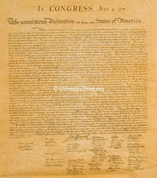 Declaration of Independence Replica - 14" x 16" Parchment Poster