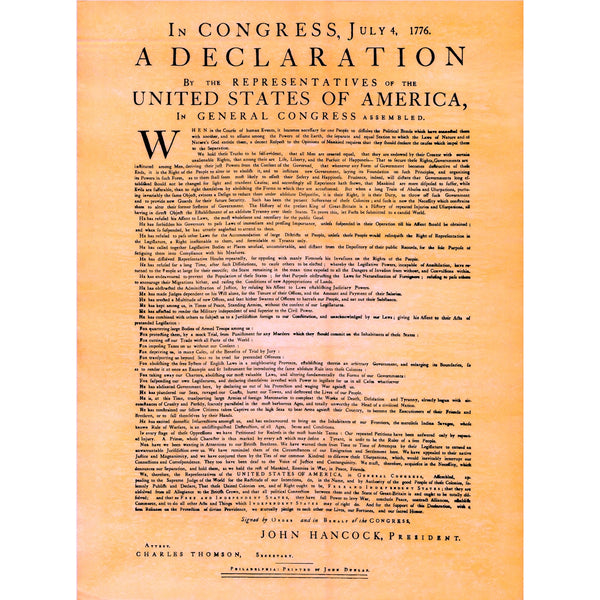 Dunlap Declaration - first printed version of the Declaration of Independence
