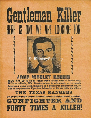 Gentleman Killer Wanted Poster 1874