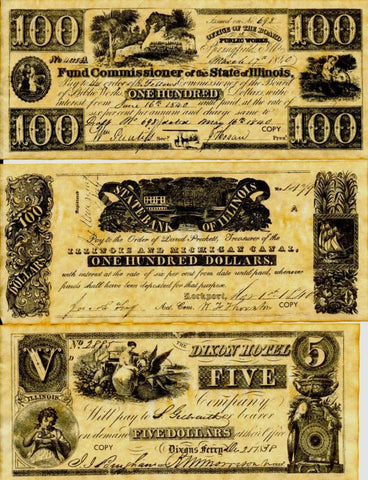 Illinois Replica Currency 1838-1852