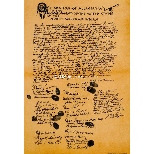 American Indian Declaration of Allegiance to the U.S. 1913