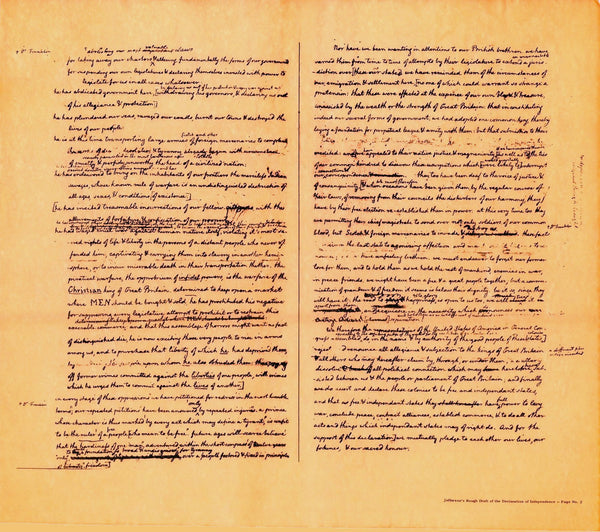 Jefferson's Rough Draft of the Declaration of Independence