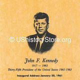 President John F. Kennedy's Inaugural Address 1961 [small poster size]